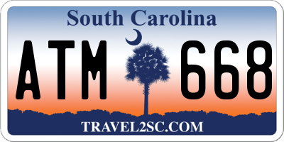 SC license plate ATM668