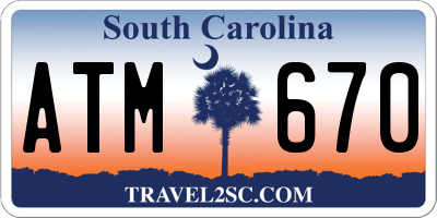SC license plate ATM670