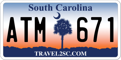 SC license plate ATM671