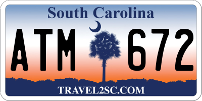 SC license plate ATM672