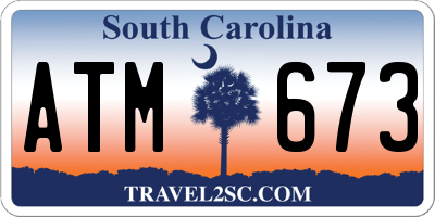 SC license plate ATM673