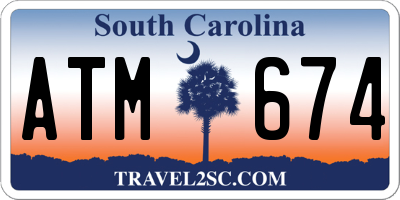 SC license plate ATM674