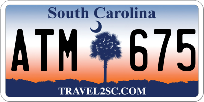 SC license plate ATM675