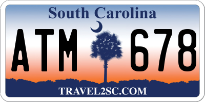 SC license plate ATM678