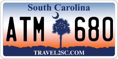 SC license plate ATM680