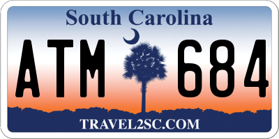 SC license plate ATM684