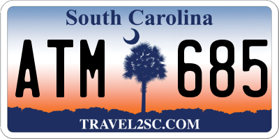 SC license plate ATM685