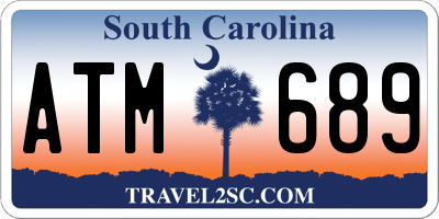 SC license plate ATM689
