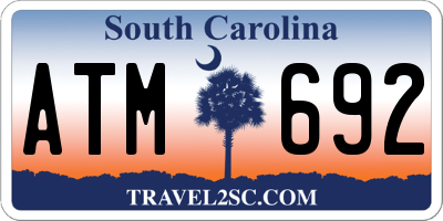 SC license plate ATM692