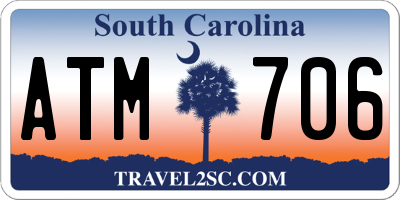 SC license plate ATM706