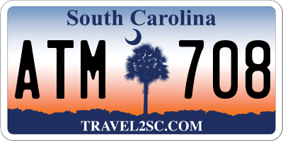 SC license plate ATM708