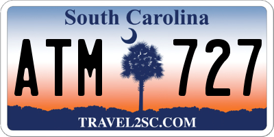 SC license plate ATM727