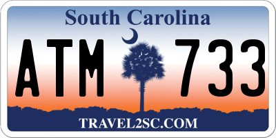 SC license plate ATM733