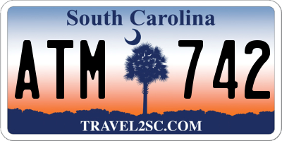 SC license plate ATM742