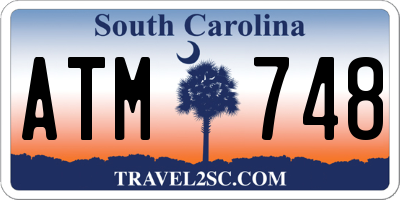 SC license plate ATM748