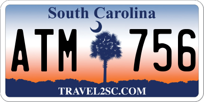 SC license plate ATM756