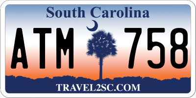 SC license plate ATM758