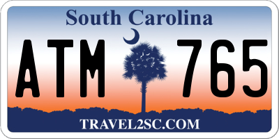 SC license plate ATM765