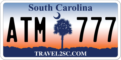 SC license plate ATM777