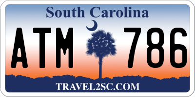 SC license plate ATM786