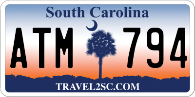 SC license plate ATM794