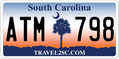SC license plate ATM798