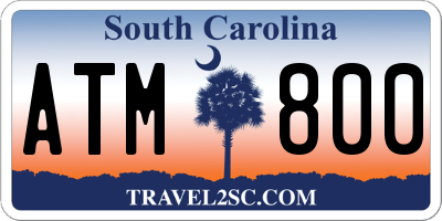 SC license plate ATM800