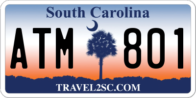 SC license plate ATM801