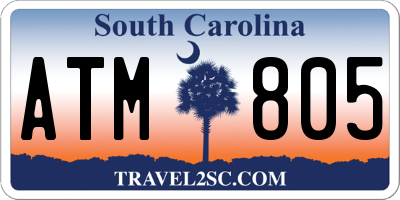 SC license plate ATM805