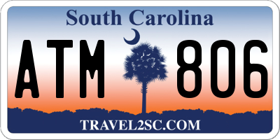 SC license plate ATM806