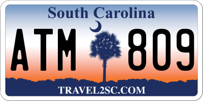 SC license plate ATM809