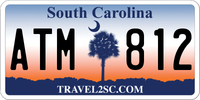 SC license plate ATM812