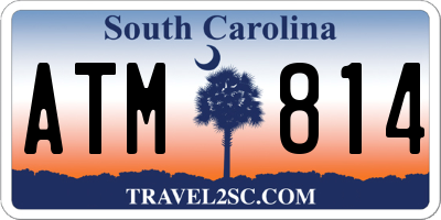 SC license plate ATM814