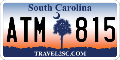 SC license plate ATM815