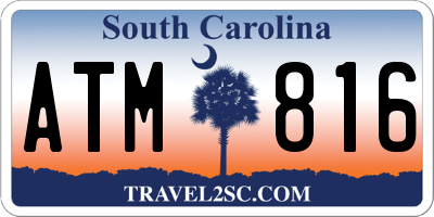 SC license plate ATM816