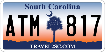 SC license plate ATM817