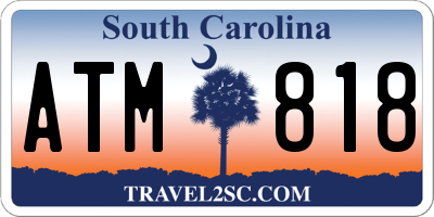 SC license plate ATM818