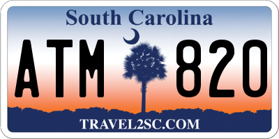 SC license plate ATM820