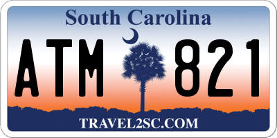 SC license plate ATM821