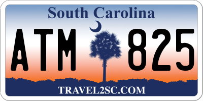 SC license plate ATM825