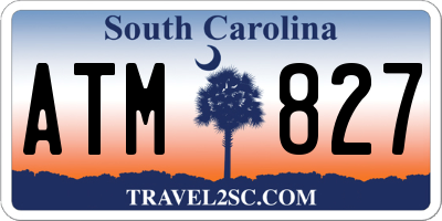 SC license plate ATM827
