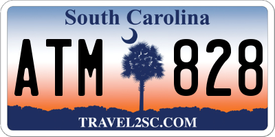SC license plate ATM828