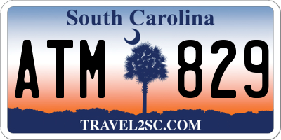 SC license plate ATM829