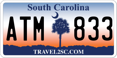 SC license plate ATM833
