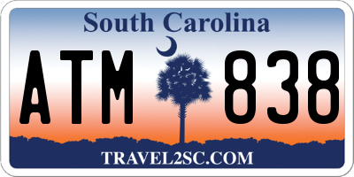 SC license plate ATM838