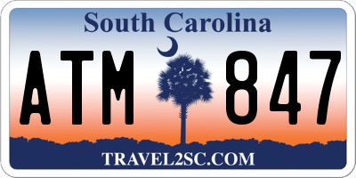 SC license plate ATM847