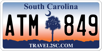 SC license plate ATM849