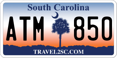 SC license plate ATM850