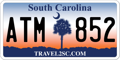SC license plate ATM852