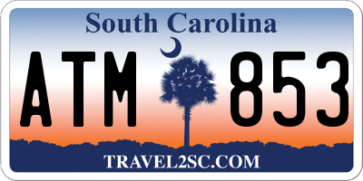 SC license plate ATM853